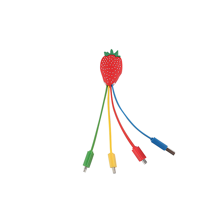 Bespoker strawberry 4 head multi fast charging pvc usb cable manufacturer