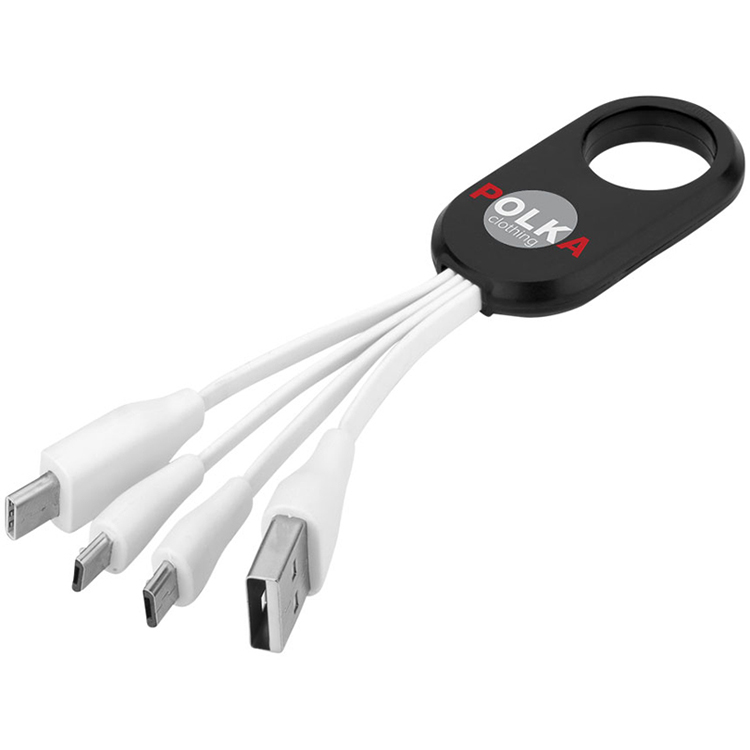 Markenlogo-Design Multi-Adapter 4-in-1-USB-Ladekabel mit Typ c-Spitze