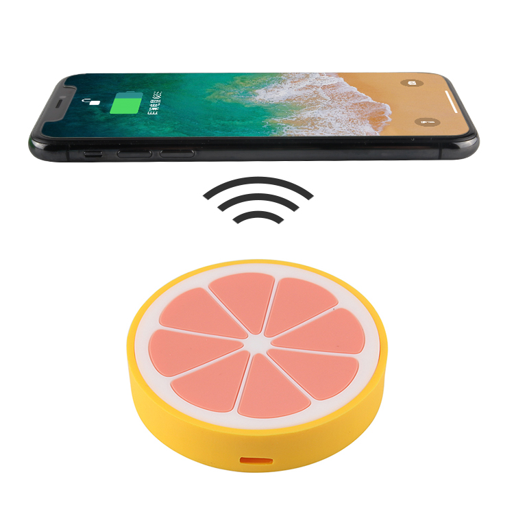 Creative 2D Fruit Lemon Shaped  iPhone PVC Wireless Charger Pad with Logo