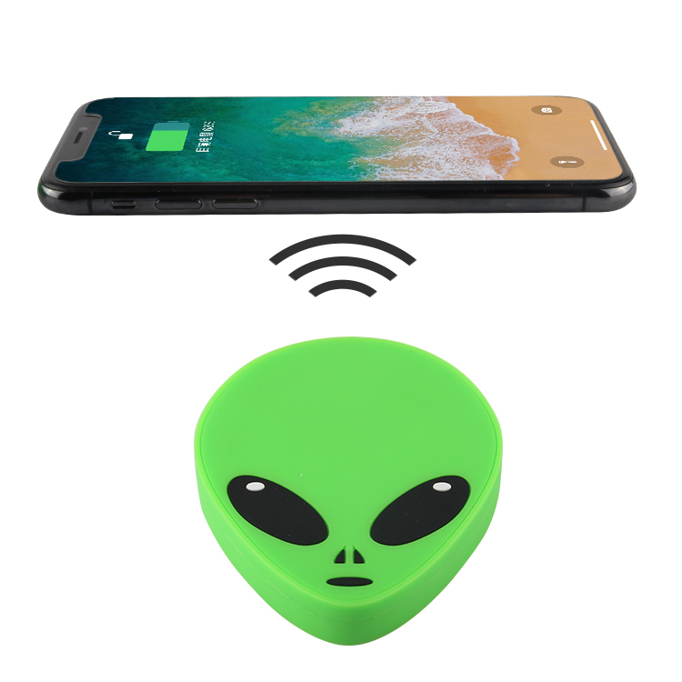 Creative Customised Alien 2D moulded silicone pvc wireless charger pad