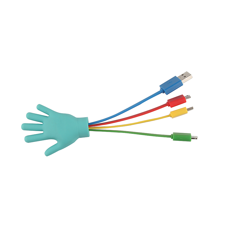 Kundenspezifisches maßgeschneidertes Logo-PVC-Multi 4 in 1 schnell aufladendes USB-Kabel