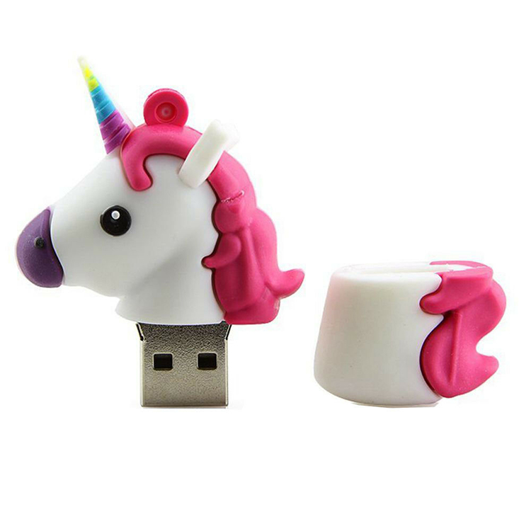 Customised White Unicorn shaped USB 2.0 / 3.0  Flash Drive 32gb memory stick USA