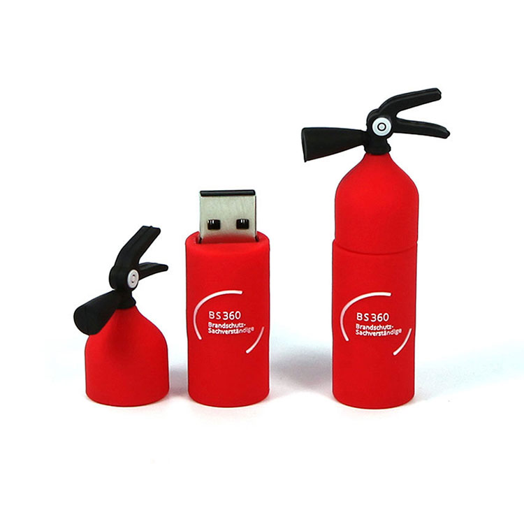 Wholesale bulk logo branded 16gb usb 2.0 fire extinguisher flash drive for gifts