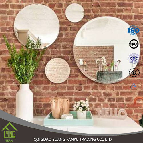 Usage décoratif, haute qualité argent décoratif enduit miroir de décor de salle de bains en verre en gros