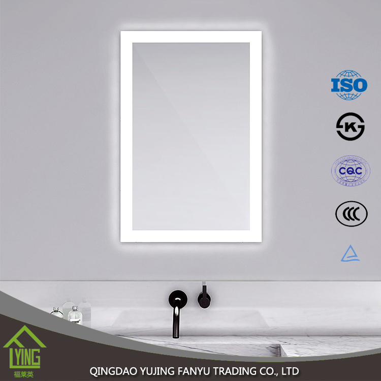 新设计 led 灯装饰浴室镜子 3 毫米银浮法玻璃镜