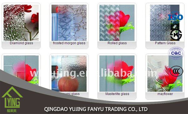 Yujing 3-10mm decorativo chiaro vetro modellato costruzione di vetro