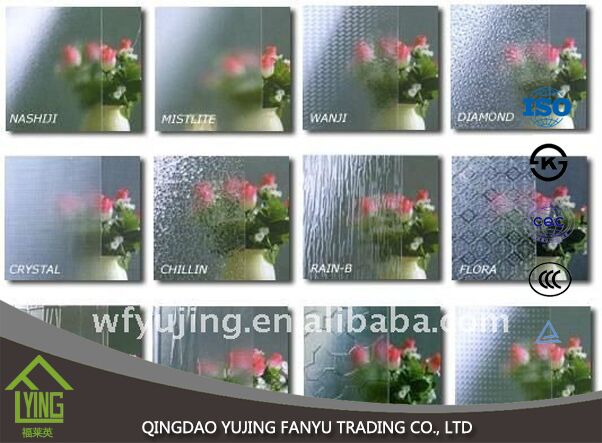 china patterned glass yujing patterned glass in china