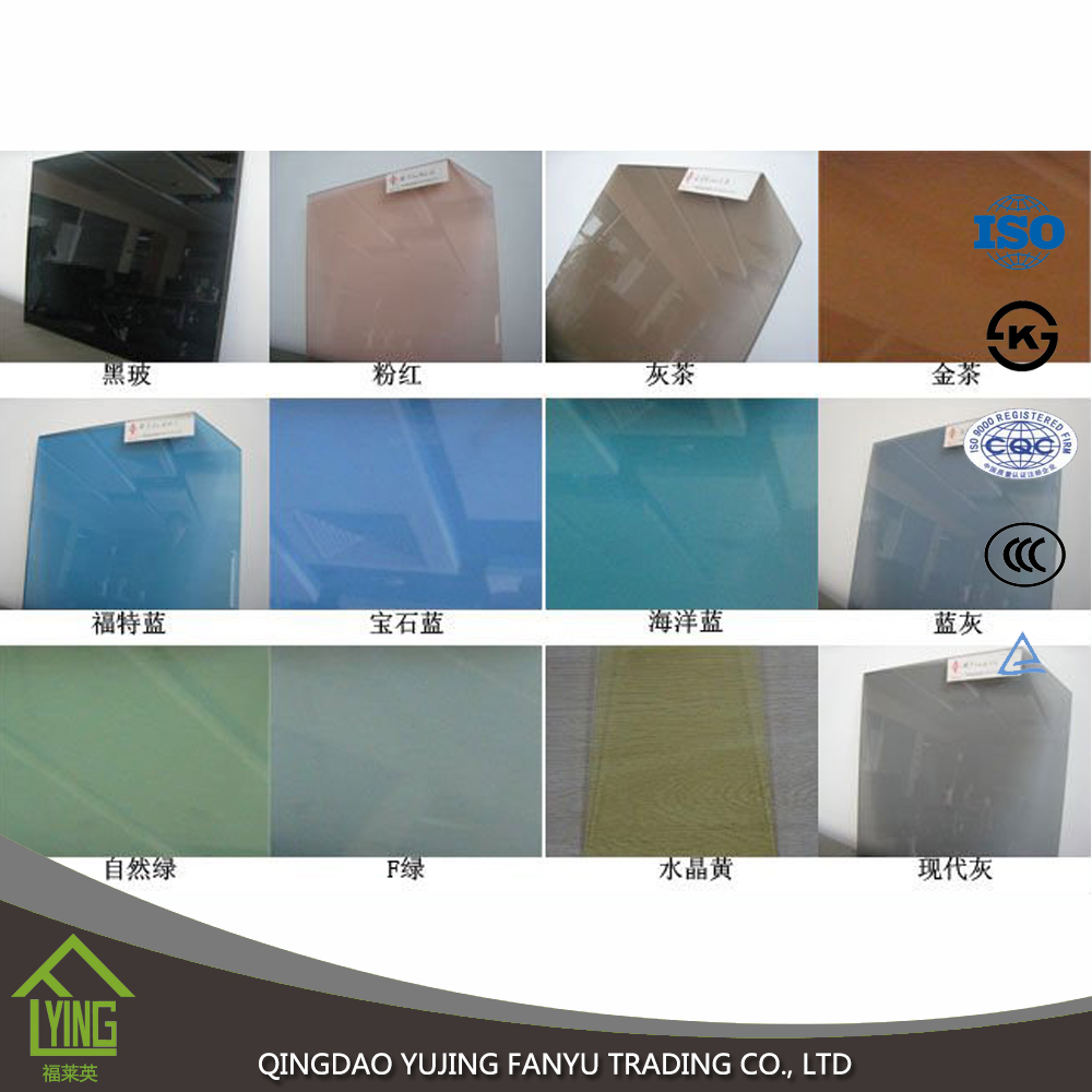 Yujing alta qualità 4-12mm bronzo, grigio, blu, verde, rosa tinto vetro Float