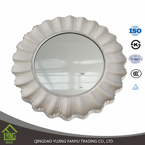 double coating 3mm decorative Bathroom Mirror sheet glass with round edge