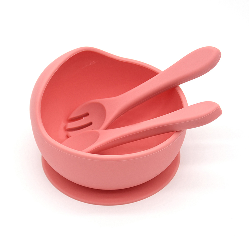 100% BPA Free Baby Suction Bowl Toddler Led Weaning First Stage Self Feeding Bowl Suction Silicone Baby Bowl with Spoon