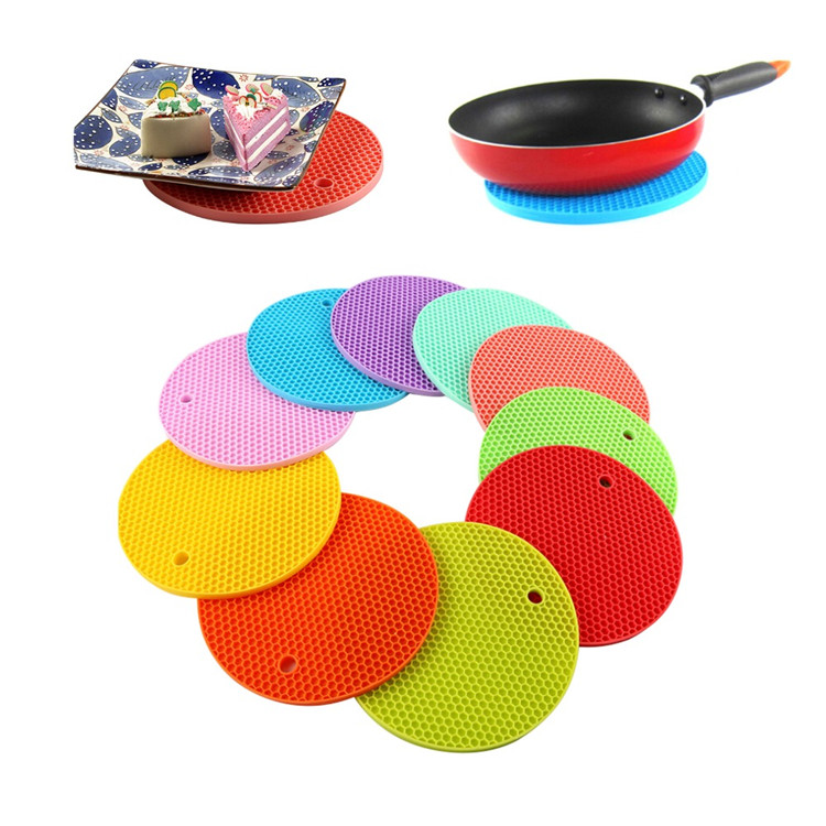 100% Food Grade Round shape silicone mat, colorful silicone round dinner mat