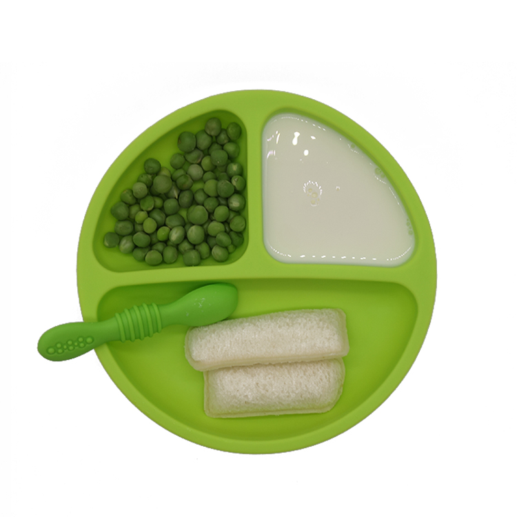 100% Silicone Plates for Toddlers Non-Toxic, BPA Free Divided Baby Plates
