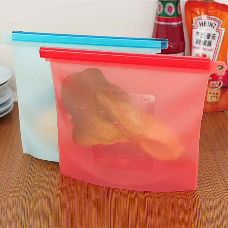 Многоразовая силиконовая сумка для хранения продуктов с 4 пакетами