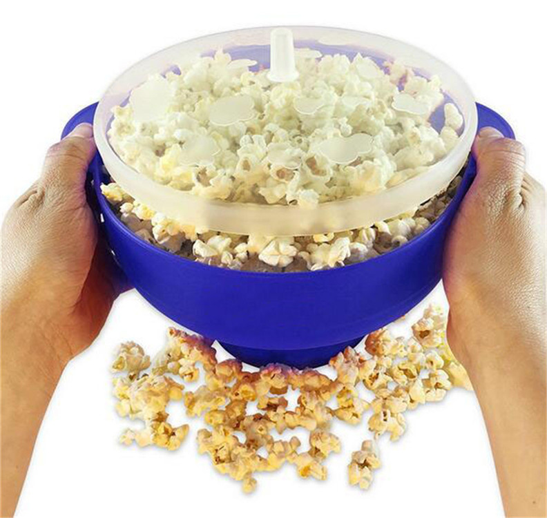 Amazon Magic Microwave Hot Air Popcorn Popper,Foldable Silicone Popcorn Maker with Lid