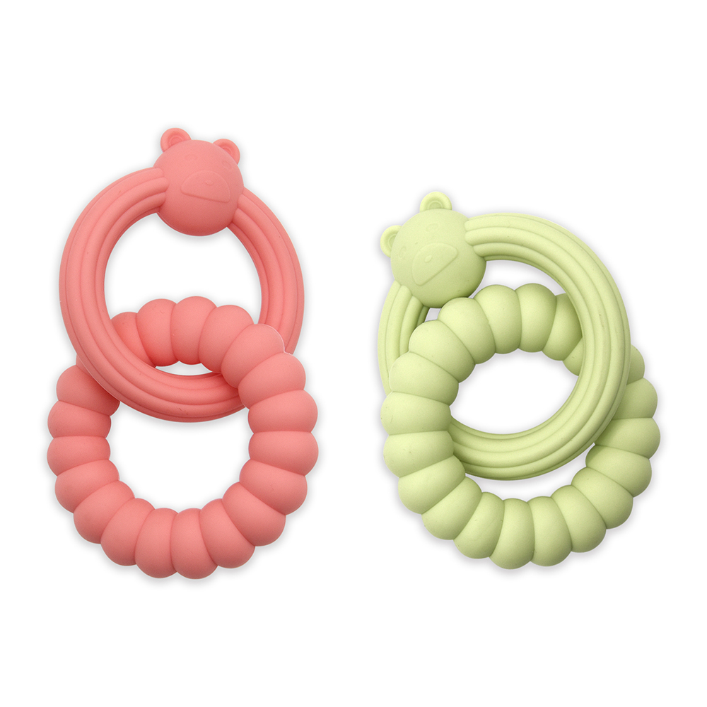 BHD New Arrival Food Soft Silicone Baby Teethers Ring Teething Toys to Help Soothe Gums For Babies Non-Toxic