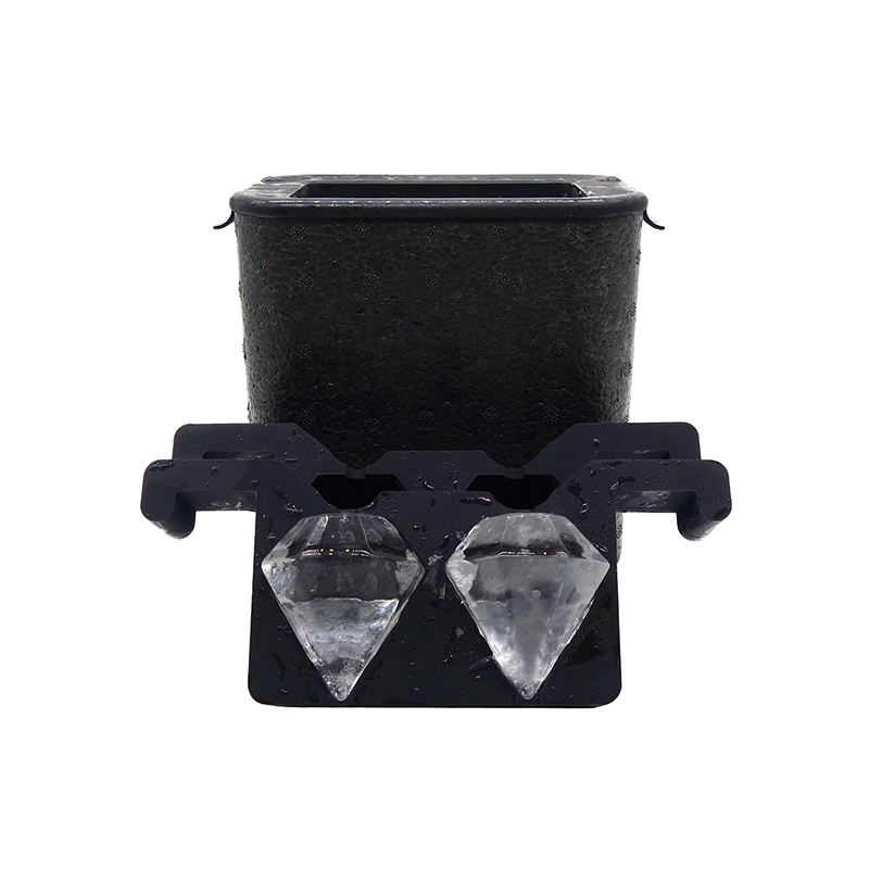 BHD New arrival Silicone Clear Diamond Shape Jumbo Ice Cube Trays, 3D Diamond Ice Ball Maker For Whiskey