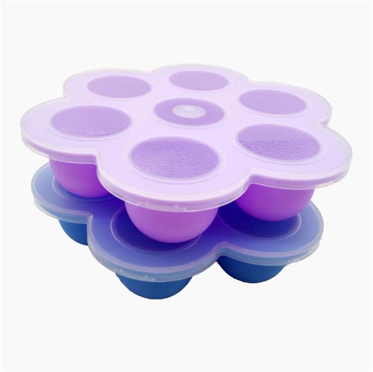 BPA Free 7 Cavity Silicone Food Freezer Tray,Easily Pop Out Baby Food Storage Container