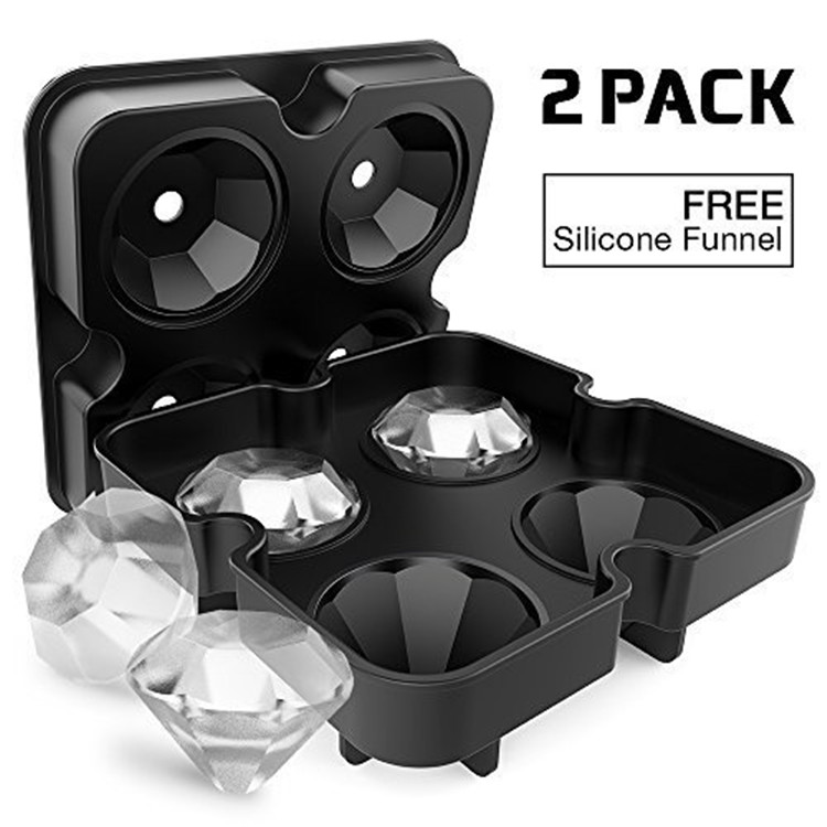 BPA Free Ice Cube Tray met deksel, Diamond Shape Silicone Ice Cube-vorm voor snoepchocolade