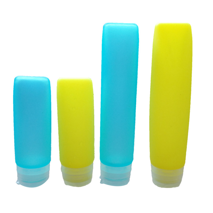BPA Free Silikon Seyahat Şişeleri, Şampuan Kozmetik için 4 Paket Taşınabilir Seyahat Şişeleri