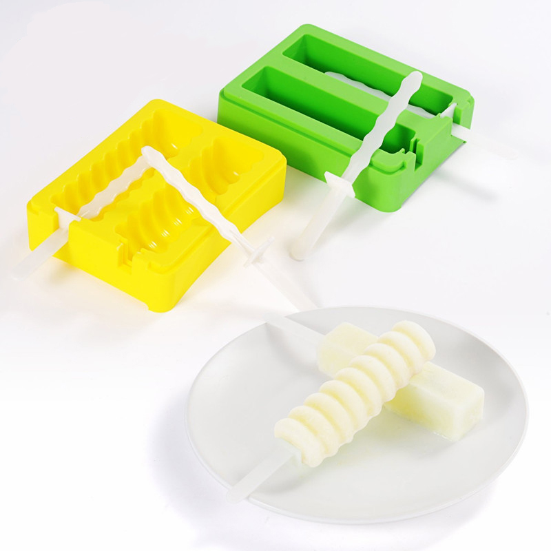 BPA libre Silicona 12 * 11cm apilables conjuntos de molde de popsicle, con palo y cubierta