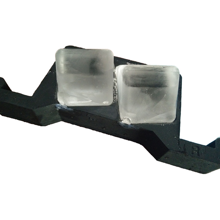 Usine chinoise directe 2 grand moule carré clair de glace, moule à glace en cristal de silicone de lente-fusion