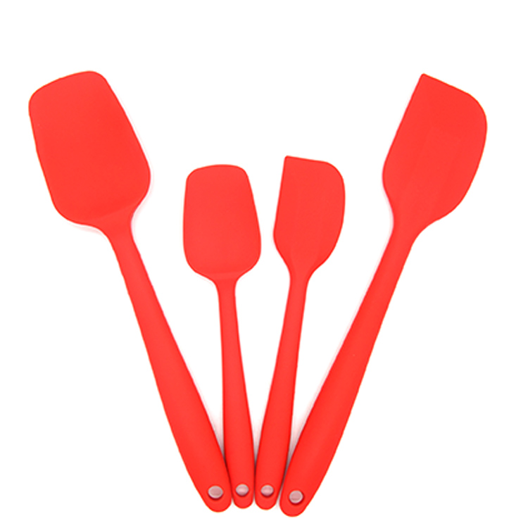 Benutzerdefinierte Logo Silikon Spatel Set von 4 Stück hitzebeständige flexible Silikon Spatel