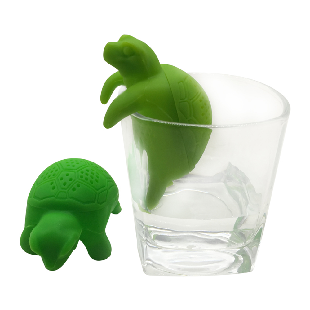 Özelleştirilmiş Sevimli Tasarım FDA Silikon Kaplumbağa Çay Demlik, Isıya Dayanıklı kaplumbağa Çay Süzgeç