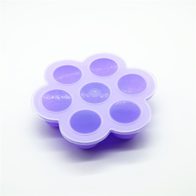 Eco-friendly Round 7 buracos de silicone congelador recipiente de armazenamento de alimentos para bebés