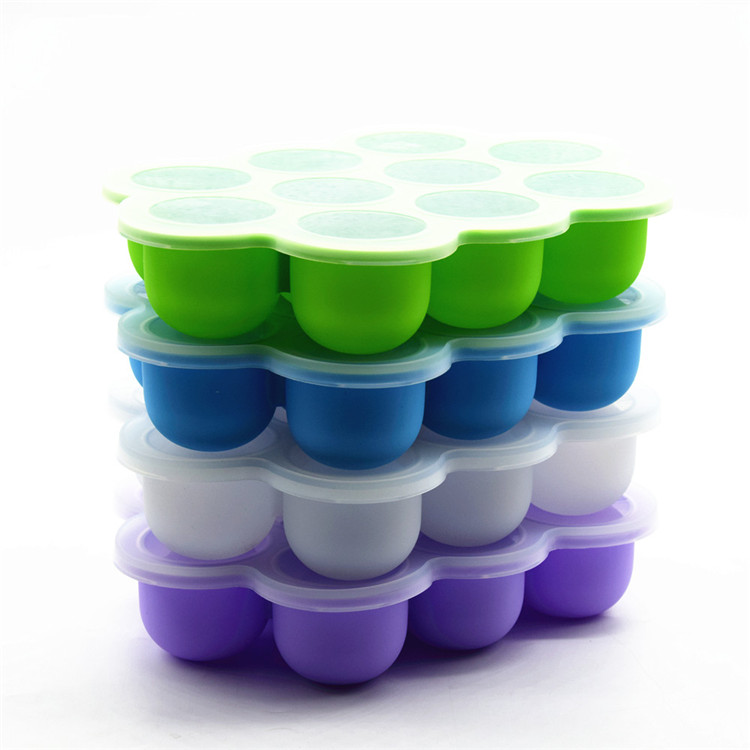10个孔硅胶婴儿食品储存容器，FDA认证BPA婴儿碗