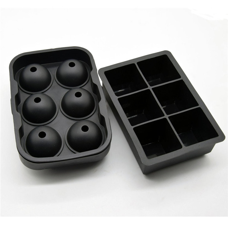 FDA Aprovado Perfect Silicone Ice Cube Tray Ice Ball Maker Conjunto de 2, Giant Whiskey Ice Spheres Cubes Tray