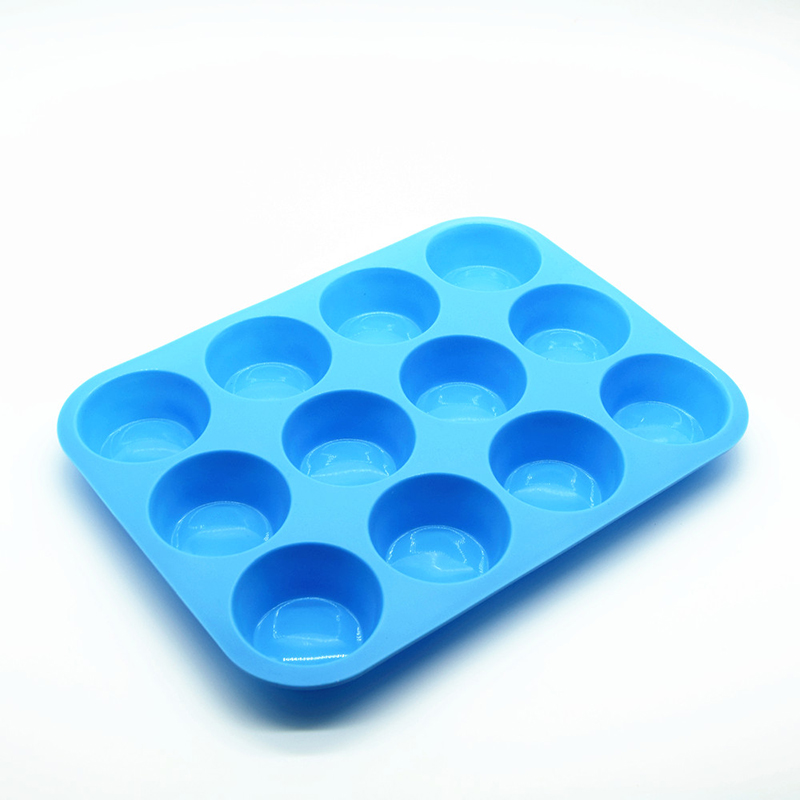 Factory Direct 12 Cup FDA Muffin Cupcake Silicone Pan Wholesale