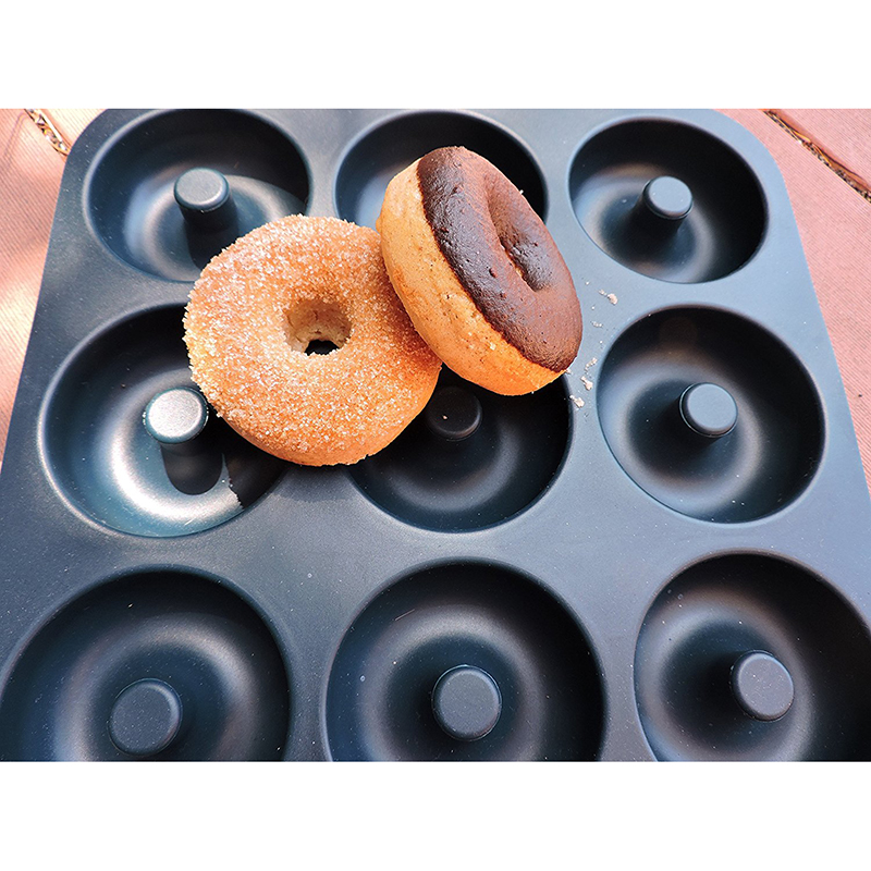 工厂直销9洞高级硅胶甜甜圈百吉饼模具，甜甜圈烘焙模具批发