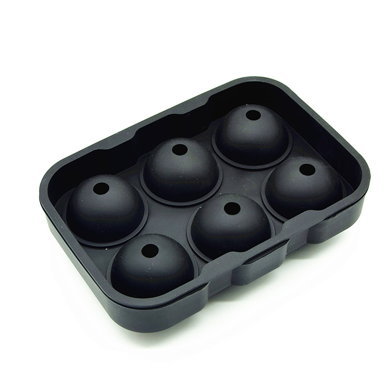 Fabrieksprijs Custom Logo 6 Cavity Food Grade Silicone Ice Ball Mould, 1.75 inch ijsbal Mould