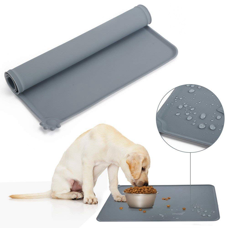 Fuente de la fábrica de Silicona Impermeable Alimento de Alimentos para Mascotas Alimento Anti-Slip Silicone Pet Food Mat