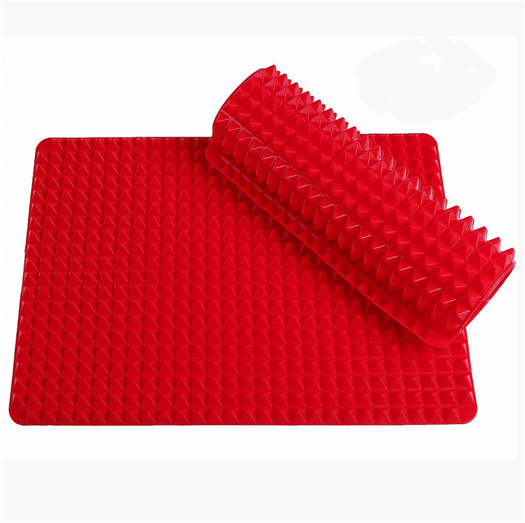 Fat Reducing Nonstick Silicone Pyramid Baking Mat for Healthy Cooking