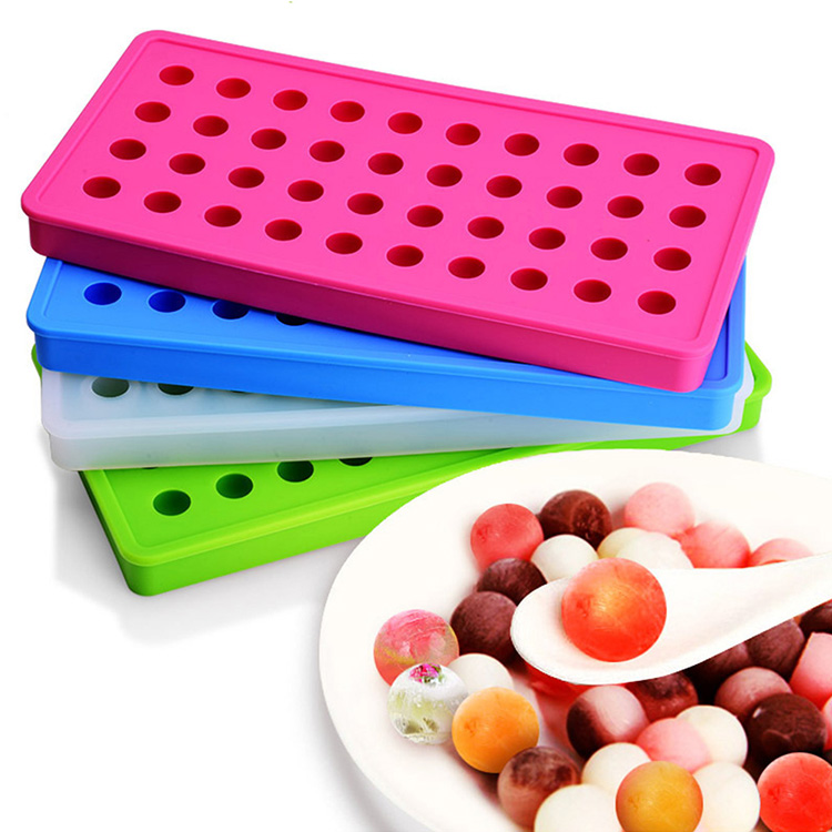 Food Grade 40 Cavity Silicone Mini Ice Ball Mold Tray , Round Shaped Silicone Chocolate Candy Mold