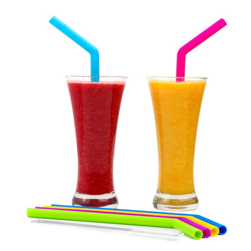 Hot Selling  Silicone Extra Long Reusable Drinking Straws Silicone Rubber  Drinking Straws BPA FREE