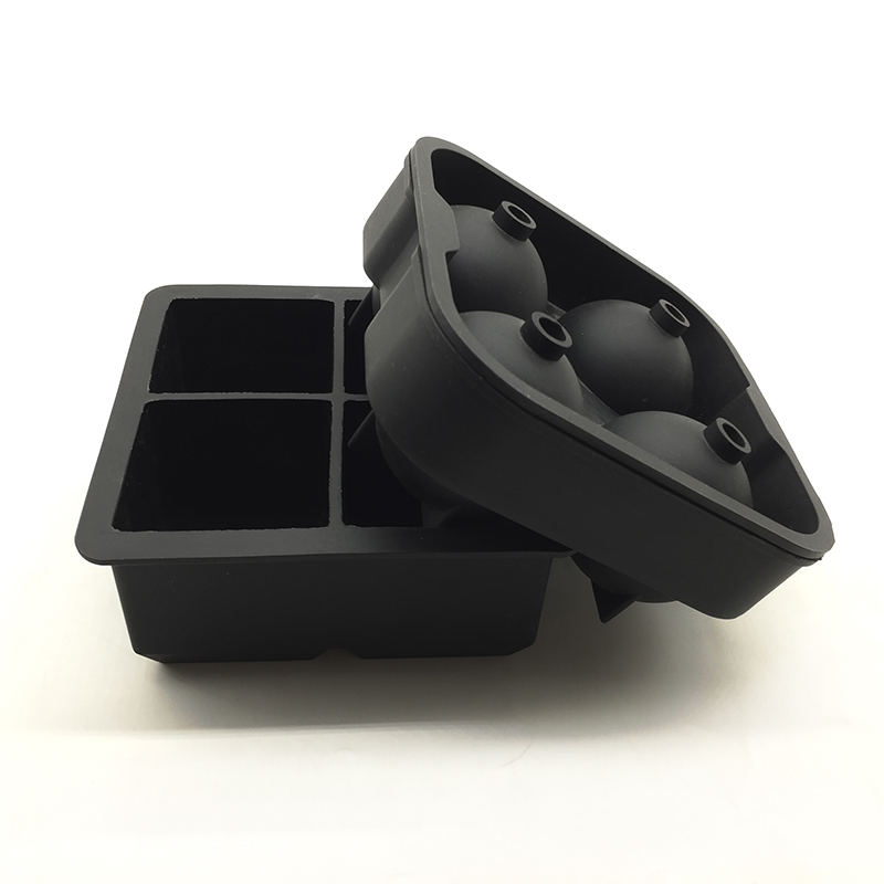 아이스 위스키 파트너 FDA 실리콘 4 위스키 애호가를위한 아이스 큐브 아이스 볼 트레이