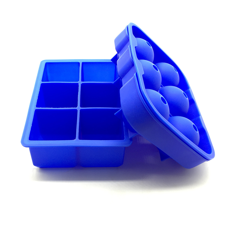 Ice Whisky Partner FDA Silicone 6 Cavity Ice cube Ice Ball Mold Set for Whisky Lover