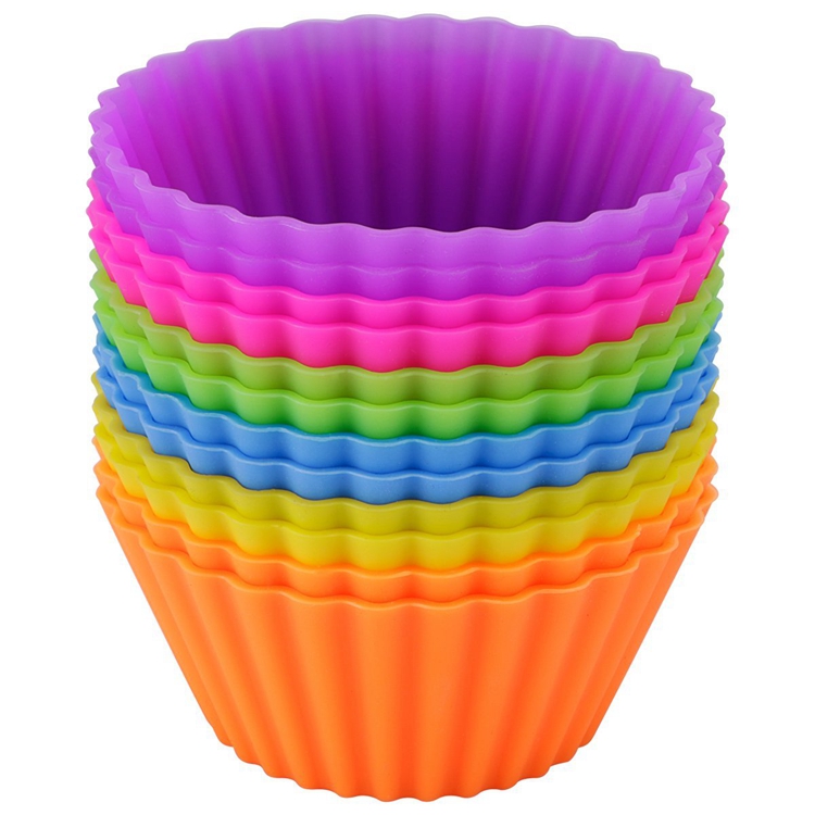 Jumbo Large Muffin Cups FDA Almofadas de silicone, forros de cupcake de silicone, bolos de moldes de silicone