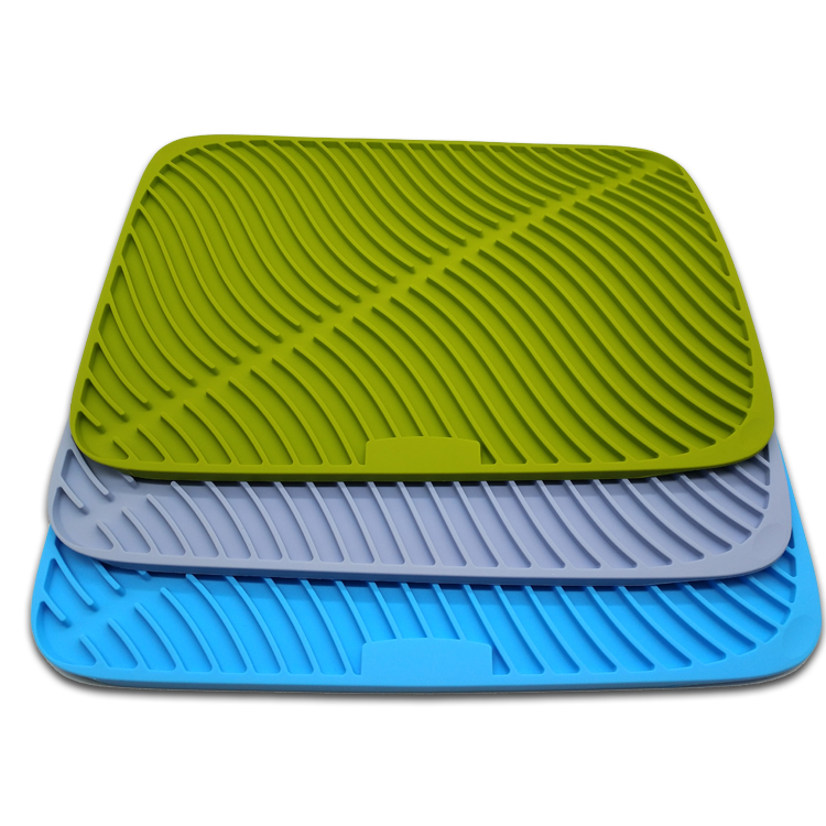 Large Silicone Drying Mat,Draining Mat for Kitchen Counter with silicone dish scrubber