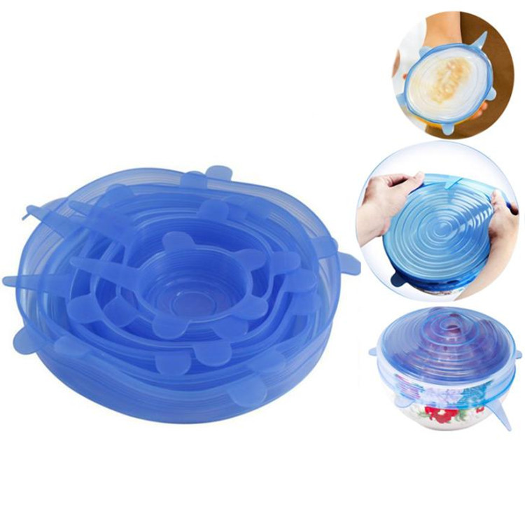 Multi 8-pak Silicone Food Coats Zuigkleppen, BPA Free Silicone Flexible Stretch Lids