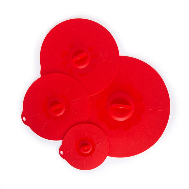 Muti Size Packs of 4 Reusable Silicone Stretch Lids, Reuseable Super Suction Food Covers Silicone Suction Lid