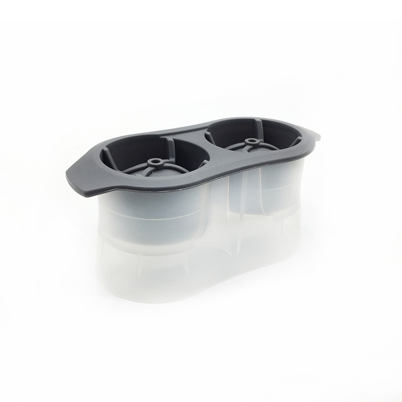 Nueva llegada 2 Pack BPA Free Plastic Ice Ball Maker, makng 2 pack 2.5 pulgadas Ice Esfera