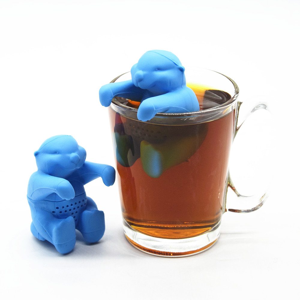 Nuevo infuser de la nutria del té del silicón de la categoría alimenticia de la llegada, infuser del té de la hoja floja del silicón del FDA