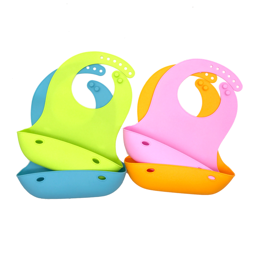 Neuer Knopf-Entwurfs-Baby-Schellfisch BPA geben wiederverwendbares weiches Silikon-Babyschellfisch, wasserdichtes Silikon-Baby-Schellfisch frei