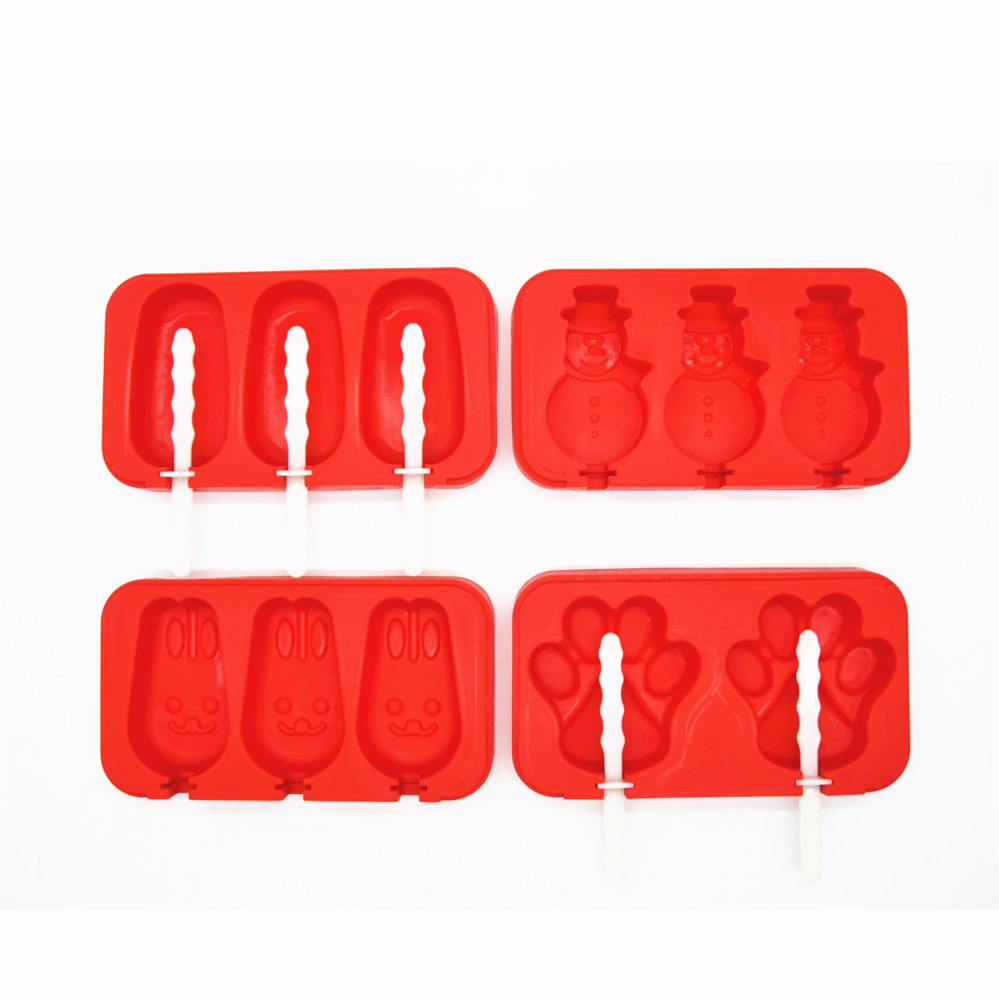 New Design Set of 4 Silicone Popsicle Mold , Silicone Ice Cream Stick Ice Pop Maker With Lid