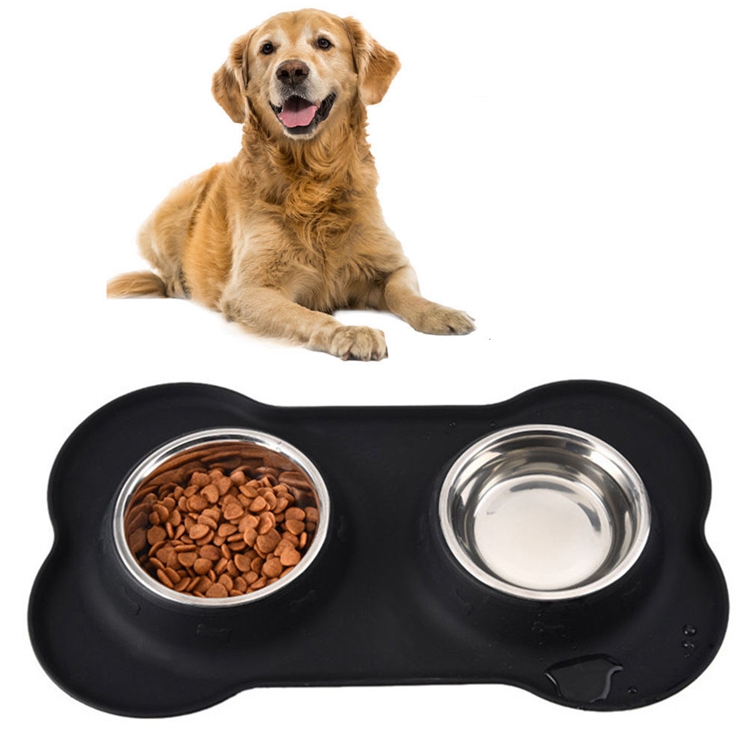 Новый дизайн из нержавеющей стали Собака продовольственной чаши Высшая силиконовая собака чаша Легкая мыть Силиконовая собака продовольственной чаши
