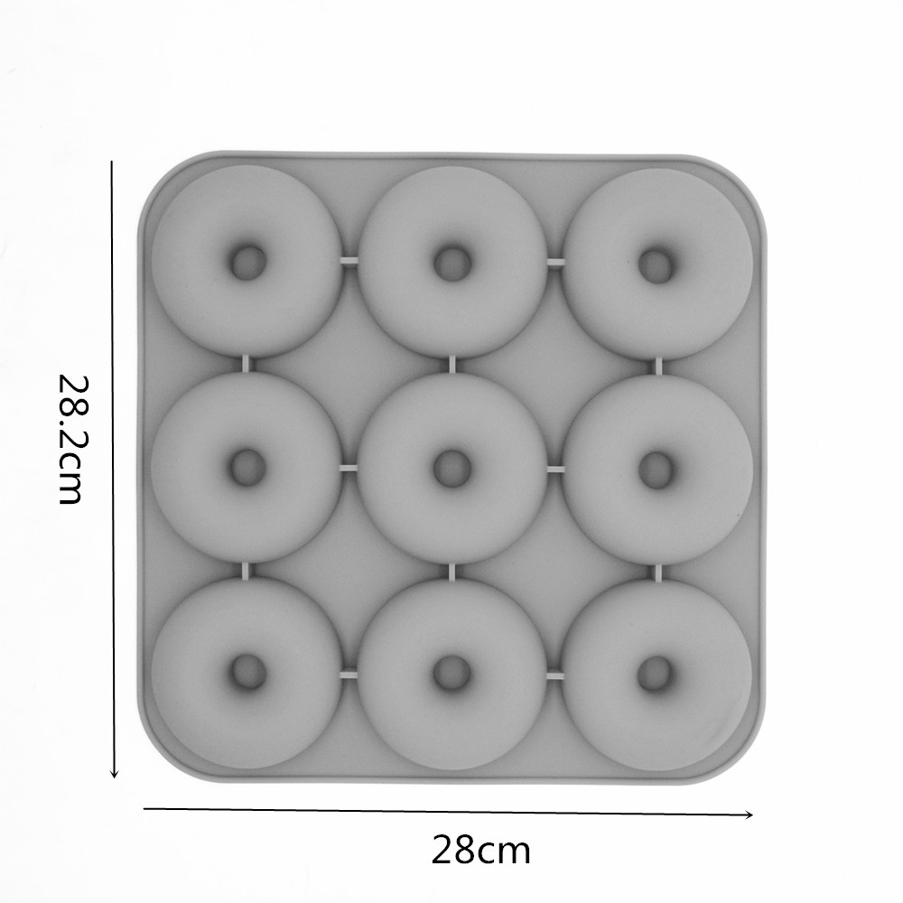 New Large 9 Cavity Silicone Donut Pan, Muffin Cups Cake Baking Biscuit Mold BPA free