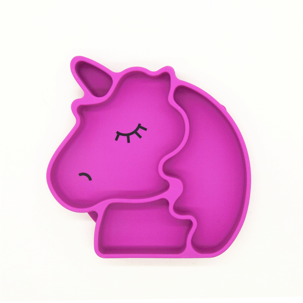 New Silicone Suction Plate ,Unicorn Shape baby placemat For Toddlers, Dishwasher, Microwave and Oven Safe